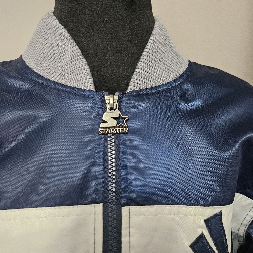Starter New York Yankees The Ambassador Satin Full-Zip Navy Jacket NWOT- Size S - Picture 3 of 9
